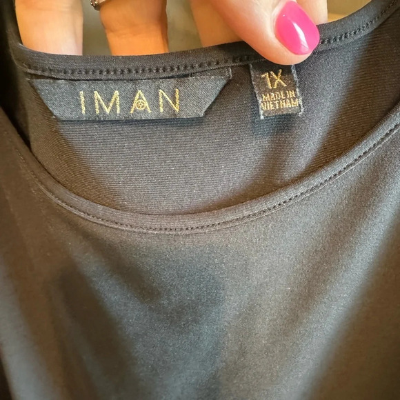 IMAN Women’s Black Sleeveless Top Sz 1XL - Picture 2 of 6
